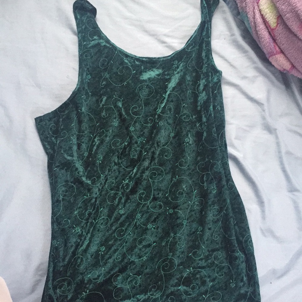 Dark Green Velvet Tank